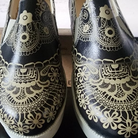 GOBY Chocolate/Cream Henna Scroll Slip-On Sneakers - Picture 12 of 13